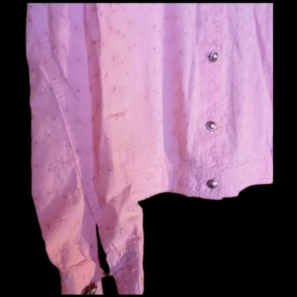 Floral Eyelet BLAIR Soft Denim Jacket, Peach Jean Jacket, Vintage, 80s - Picture 5 of 6